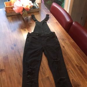 American eagle black jean overalls